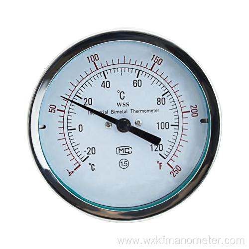 gauge stainless steel bimetallic thermometer